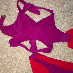 Purple top and matching athlete bottoms